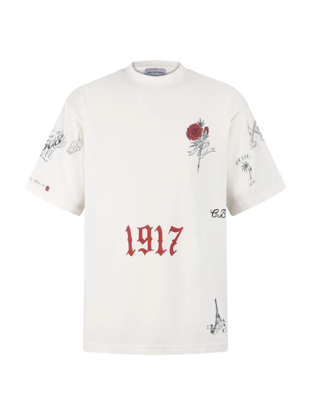 26SS TATTOO T ●Authentic 6100 ● 40 200 ● 350 ● ● ● 1：1 ● ●Size：S M L XL ● ：2098/2B#00